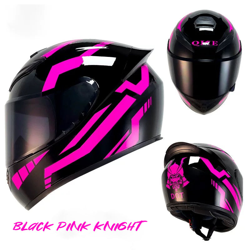 Black Pink Knight - Motorcycle Rider Helmet