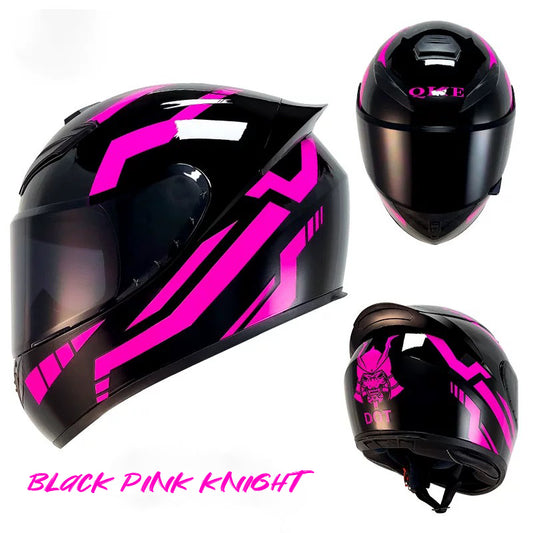 Black Pink Knight - Motorcycle Rider Helmet