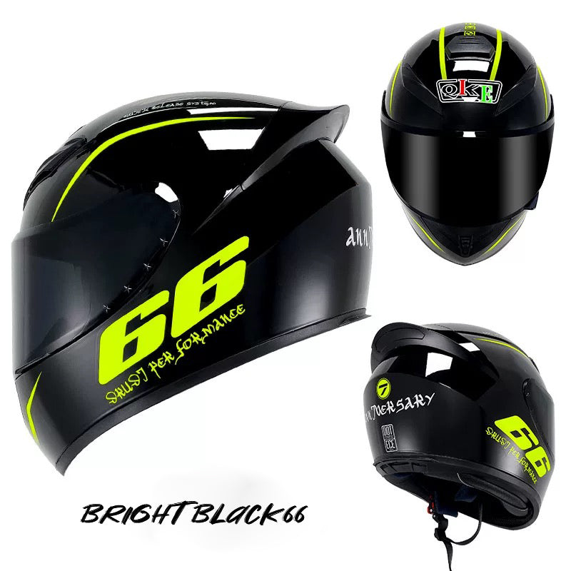 Bright Black66 - Motorcycle Rider Helmet