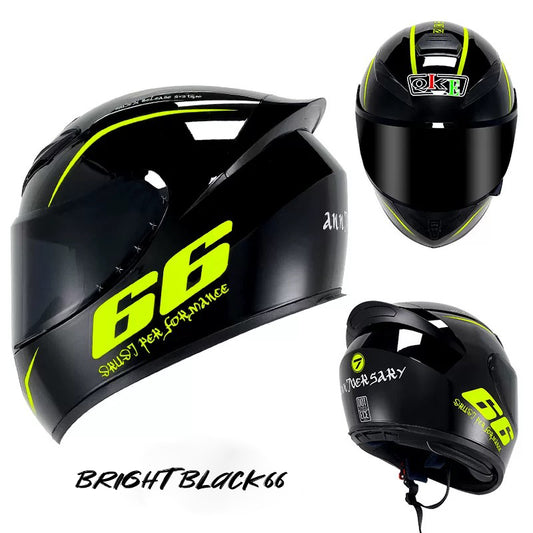 Bright Black66 - Motorcycle Rider Helmet