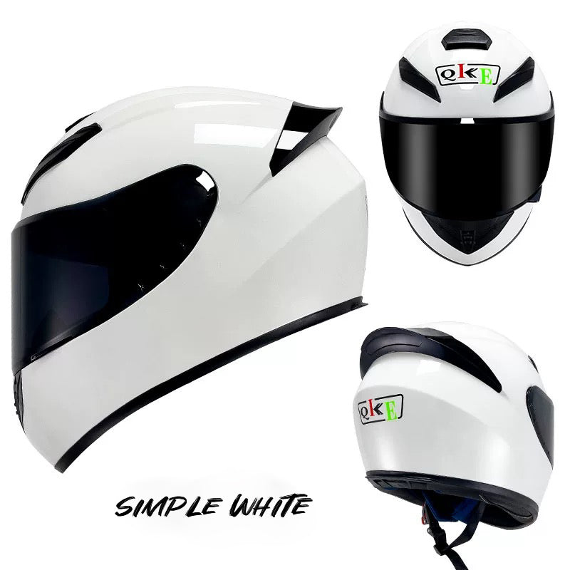 Simple White - Motorcycle Rider Helmet