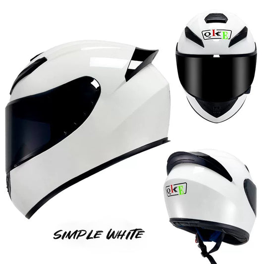 Simple White - Motorcycle Rider Helmet