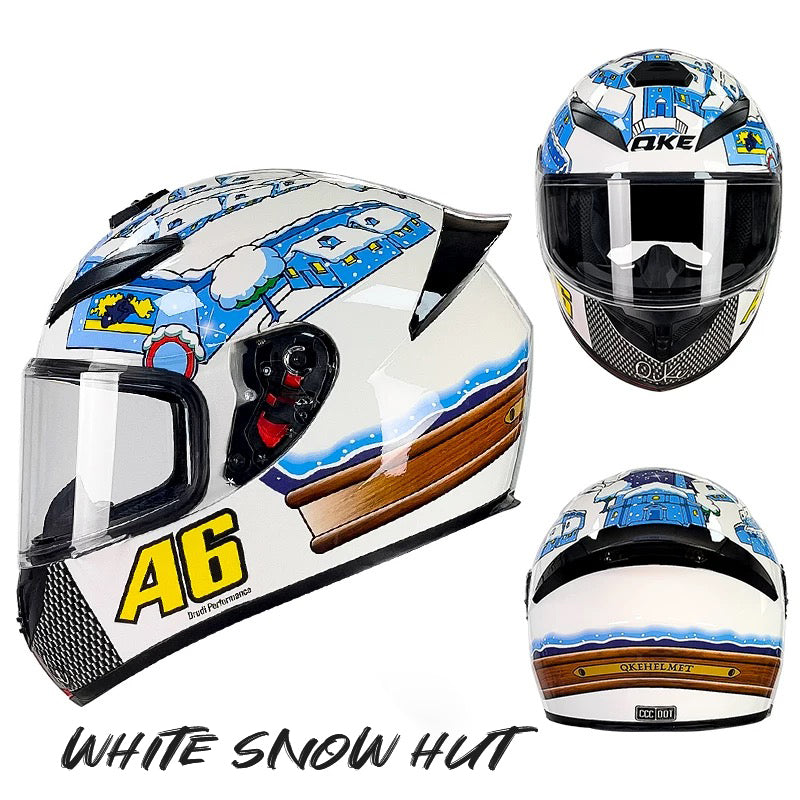 White Snow - Motorcycle Rider Helmet